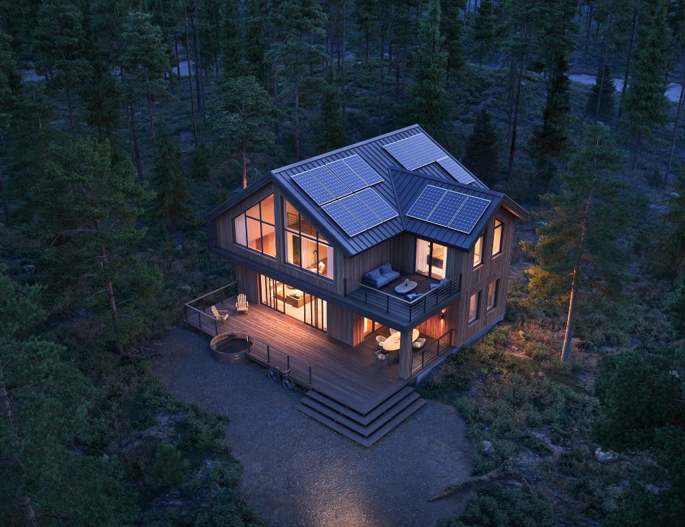 3d render of modern forest house