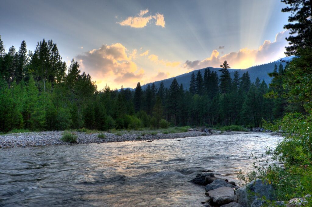 Sun Rays Over the River
