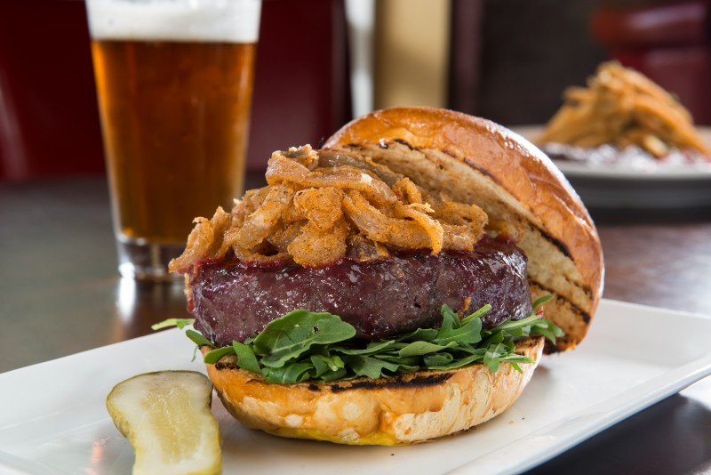 Delicious Elk Burger and Beer
